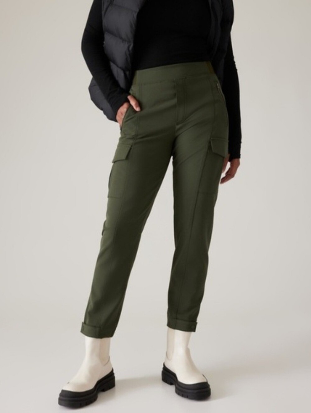Athleta Olive Green Endless High Rise Cargo Pant